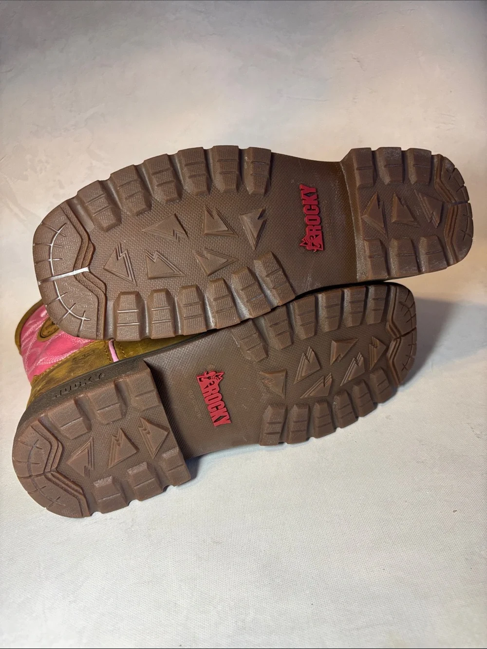 Rocky Legacy 32 Pull On boots, pink & brown leather, size 5M, New!